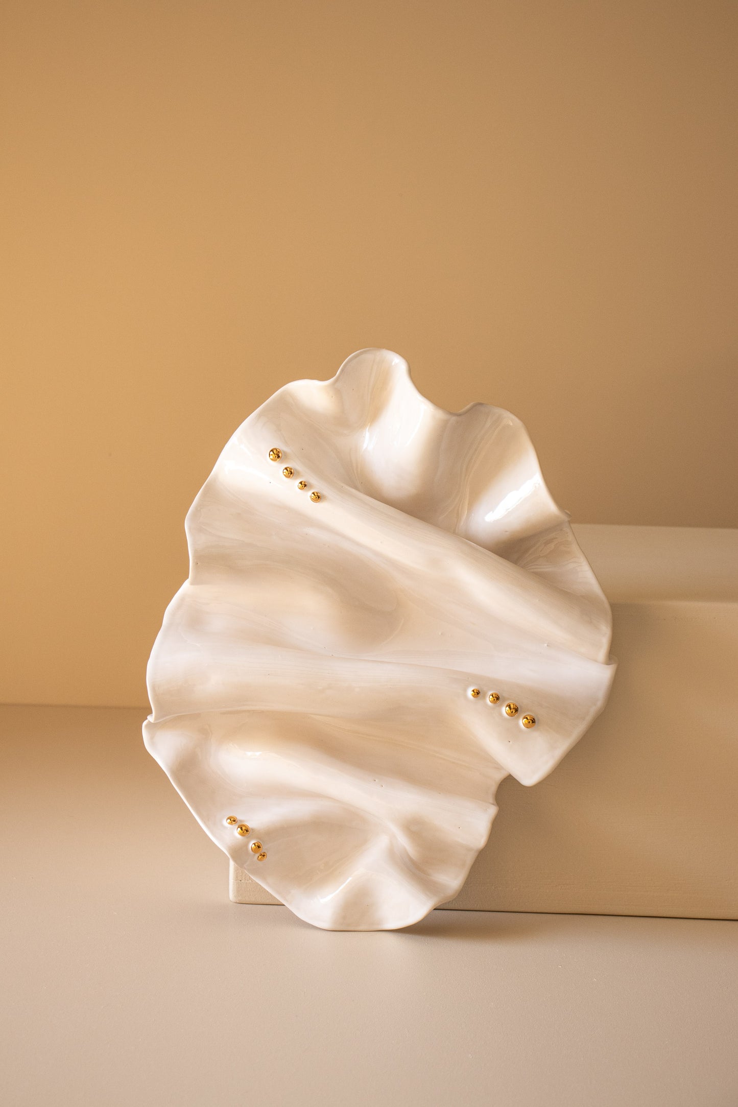 Gloss & Gold Wave Wall Sculpture